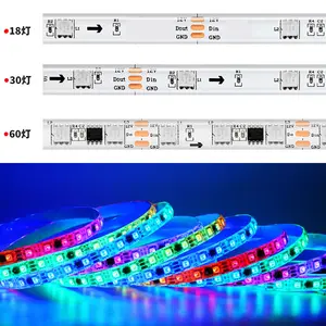 WS2801 WS2811 SK6812 WS2812B发光二极管条/光晕灯5V 24v多区域控制器的应用程序