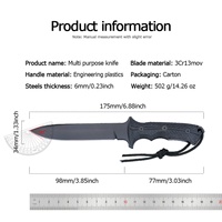 Cuchillo Plegable Multifuncional de Acero Inoxidable, Mango de Plástico, Supervivencia al Aire Libre, Caza, Bolsillo, Proyectos de Bricolaje, OEM 1