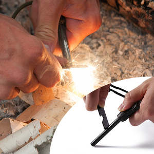 Pierre à feu de survie portable d'urgence en plein air, briquet naturel en acier inoxydable, poignée de démarrage, tige de ferro, allumeur imperméable - Product Image 6