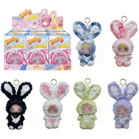 Poupée Oreille de Lapin Mobile à Cinq Articulations en Vinyle de 10 Pouces avec Porte-clés et Cartes de Poupée