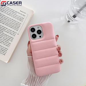 Ins Style Creative Puffer Jacket Matelassé Design coque de téléphone Personnalité Tendance Étanche Faux Cuir Couverture pour <span class=keywords><strong>iphone</strong></span> 16 15 14 - Product Image 2