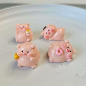 Oferta Especial: Cabujones de Resina con Diseño de Cerdo Gordo Rosa Pintado a Mano en 3D, Estilo <span class=keywords><strong>Kawaii</strong></span>, Temática Animal, Accesorios de Recuerdo de Elfo - Product Image 3