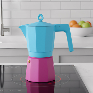 Cafetière Moka <span class=keywords><strong>Vintage</strong></span> Florale Personnalisable avec Logo, 3-6 Tasses, en Aluminium, pour Plaque de Cuisson, Portable, Durable, Écologique, Idéale pour les Cadeaux - Product Image 6