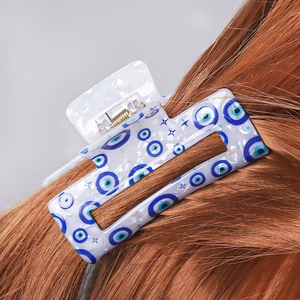<span class=keywords><strong>Pince</strong></span> à cheveux en plastique œil de diable bleu, style européen et américain, personnalisable pour femmes et filles, 8,5x5 cm, pour mariage - Product Image 3