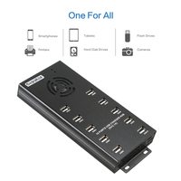 Fuente de Alimentación de 120 Vatios con Carcasa Metálica Resistente, Cargador USB con Concentrador USB de 10 Puertos para Macbook, Mac Pro, iMac