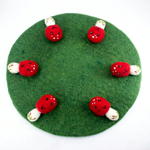 Mini hongo de fieltro hecho a mano, juguete educativo de lana para niños, adorno de comida de juguete - Product Image 1