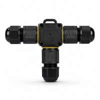 Connecteur de jonction étanche de type T à 3 pôles, adaptateur d'éclairage commercial LED, câble électrique en nylon étanche IP68