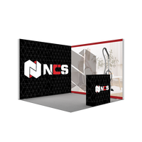 Stand d'exposition modulaire réutilisable 10x10 sans outil, en aluminium, avec éclairage arrière, portable pour salon professionnel