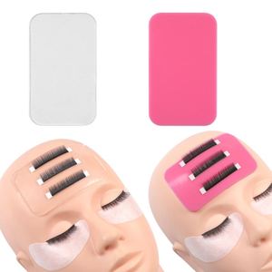 Plateau adhésif transparent rose jetable pour extensions de cils, support en silicone pour cils, palette pour colle à cils - Product Image 1