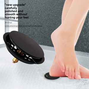 Desagüe de Piso Moderno de Acero Inoxidable, Negro Mate, Circular, 5.5 Pulgadas, Anti-Olor, Anti-Insectos, para Baño - Product Image 3