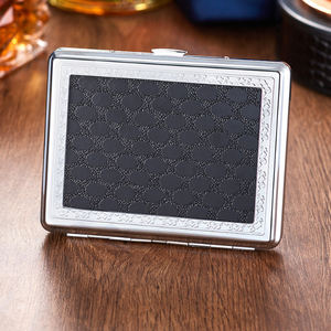 EA598 Étui à cigarettes de luxe en métal 20 boîtes en <span class=keywords><strong>cuir</strong></span> étui à cigarettes portable à la mode étui à tabac personnalisé vintage - Product Image 2