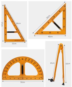 CHXN triangle en plastique ensemble grand demi-cercle rapporteur mètre règle boussole pour l'enseignement <span class=keywords><strong>démonstration</strong></span> - Product Image 6