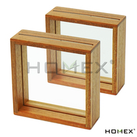 Homex | Listo para enviar Marco de fotos de madera personalizable Molduras Caja de exhibición de madera Marco de fotos de exhibición de mesa de madera