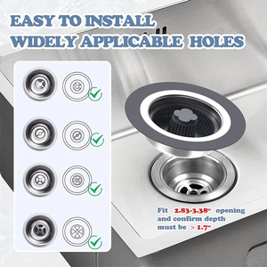 <span class=keywords><strong>SANIPRO</strong></span> Kit de vidange et bouchon de lavabo 3-en-1 amélioré, en acier inoxydable, pour évier de cuisine, drainage rapide - Product Image 6