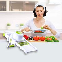 Nieuwe handmatige mandoline-snijder - verstelbare groente-/fruit-snijder voor courgettes, friet/wafels, julienne-snijder, rasp voor knoflook