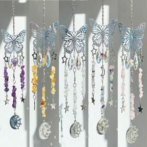 Atacado k9 cristal pedra esmagada Prisma artesanato borboleta prateada Lua Cristal Sun catcher para decoração de janelas - Product Image 2