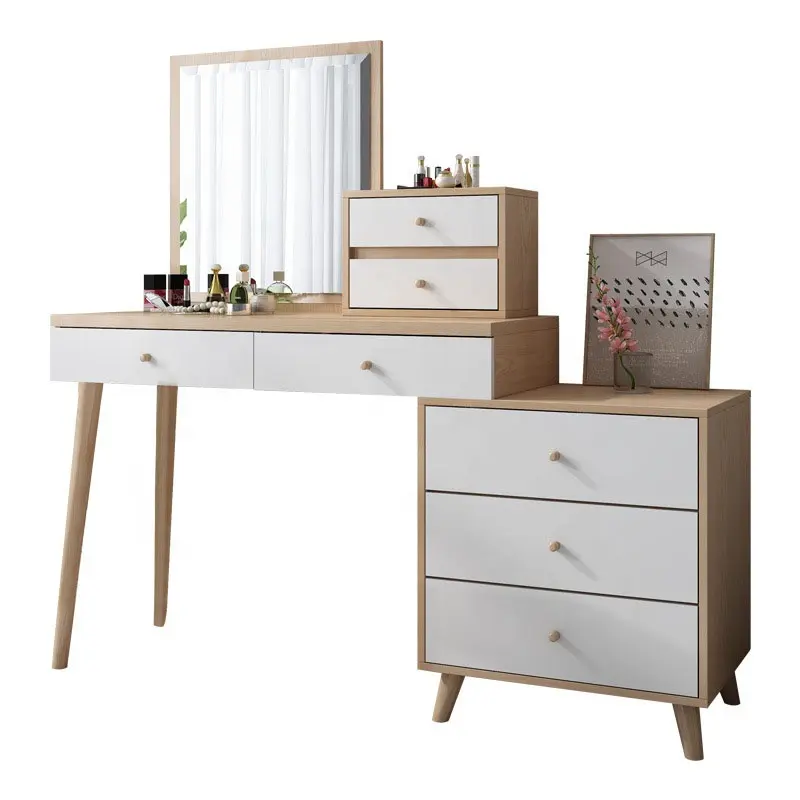 Nordic dressing table modern simple Dressing Table function desk one small bedroom make up table with mirror