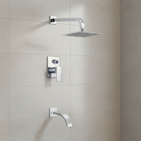 Nouvelle conception moderne de robinetterie de douche murale haute pression, ensemble de douche en laiton anti-corrosion avec régulation de température et poignée unique