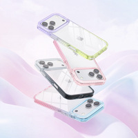 Coque de protection transparente dégradée anti-chute pour iPhone 18 Pro, compatible avec iPhone 17, 16, 15, 14, 13