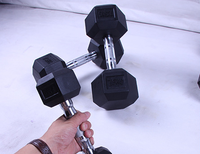 Ensemble d'haltères hexagonales portables en caoutchouc pour la musculation à domicile