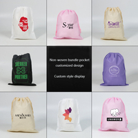 Recyclable pas cher promotionnel logo personnalisé écologique imprimé réutilisable Non-tissé sacs à cordon PP tissé emballage sac à poussière