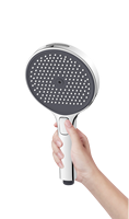 Système de douche à effet pluie de qualité supérieure: étagère de 40cm, sortie dissimulée, pistolet à peinture 2 en 1 et laiton à température LED auto-alimenté, hauteur réglable