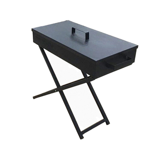 Barbecue pliant en fer pour le <span class=keywords><strong>camping</strong></span> en plein air, barbecue portable au charbon de bois avec souffleur d'air - Product Image 2