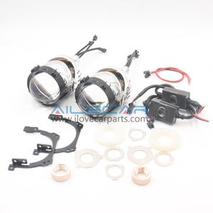 Bisonjs — projecteur à médaillon bleu, avec lentille bleue, support, H7, H4, 9005, 9006, adaptateur, adapté pour la mise à niveau des phares auto, 4015 boules - Product Image 1