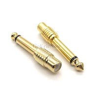 1/4in 6.35mm Prise mâle vers RCA femelle Connecteur haut-parleur Adaptateur RCA vers Jack stéréo 6.3 MM Prise mâle Microphone