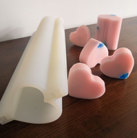 HY Grande Fleur Ronde Coeur Forme Tube Colonne Savon Moule Long Tuyau Savon Bougie Pilier Moule
