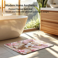 Tapis de bain éléphant rose doré ultra absorbant antidérapant, motif floral, écologique, séchage rapide, tapis absorbant l'eau, style luxe pour maison et hôtel