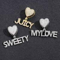 Collier personnalisé avec lettres, collier hip-hop, fermoir cœur miniature à lettres personnalisables DIY