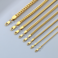 Chaîne à boutons certifiée Kalen pour hommes et femmes, multi-tailles, en acier inoxydable, chaîne maille forçat, plaqué or 18 carats, style punk, tendance