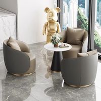 Sillón de Cuero Moderno de Alta Gama en Oferta, Estilo Lujoso para Negociaciones, Recepción, Sala de Estar, Hotel, Salón de Belleza, Oficina en Casa, Centro Comercial, 360 Grados