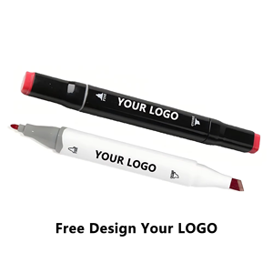 Ensemble de marqueurs à encre à double pointe 24/30/36/48/60/80/168 couleurs, marqueurs de dessin artistique, marqueurs de brosse, caractéristiques en plastique, pointe fine - Product Image 4