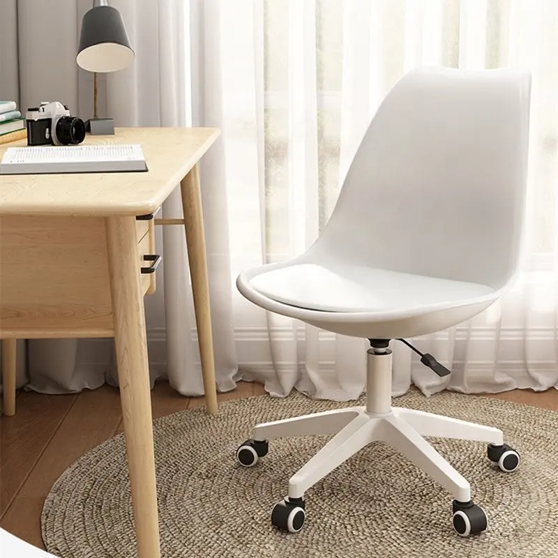 Cadeira de escritório em casa sem braços ajustável e confortável com encosto médio para trabalho de escritório por atacado com design moderno