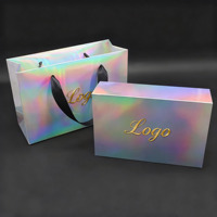 Boîte cadeau de parfum en papier cartonné rigide pliable holographique écologique recyclable haut de gamme de luxe Logo personnalisé Universel