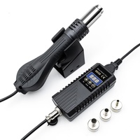 Estación de Soldadura Eléctrica 2 en 1 con Pantalla Digital Dual 8898, 750W, Pistola de Aire Caliente 110V/220V, Electrónica de Consumo Controlable