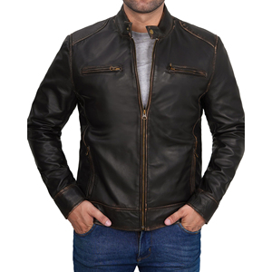 New Arrival Men's Genuine Leather <b>Jacket</b> Factory-Made <b>Waterproof</b> Canvas Fabric High Quality <b>Thin</b> Design for Winter Reasonable - Product Image 2