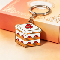 Porte-clés en émail dur, motif lapin dessin animé mignon et adorable, thème dessert et gâteau, idéal pour la décoration de sacs et sacoches, cadeau