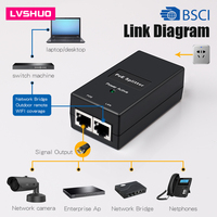 Adaptador 15v, interruptor de Ethernet, 15v fuente de alimentación de entrada Wifi 0.8a Poe pasivo de inyector de