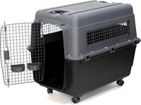 Cage de transport pour animaux de compagnie (chien, chat) en plastique et fil d'acier, grande taille, motif uni, approuvée par les compagnies aériennes, livraison rapide