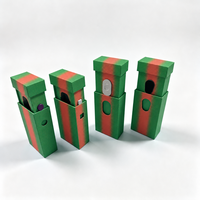 Boîte d'emballage à verrouillage enfant en forme de bande longue, 3-en-1, avec bouton-poussoir en silicone et insert en EVA écologique, impression de logo personnalisée