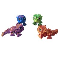 Lézard cornu articulé imprimé en 3D, réaliste et mobile, jouet de reptile en PLA, anti-stress sensoriel, cadeau, ornement