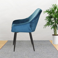 Chaise de salle à manger de luxe en velours noir capitonné pour la maison et le bureau, design moderne avec panneau MDF réglable, tissu doux et écologique