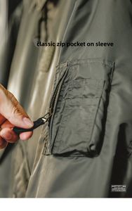 Chaqueta Bomber de Vuelo <span class=keywords><strong>Retro</strong></span> de Invierno Personalizada de Alta Calidad para Hombre, Chaqueta Bomber de Vuelo Clásica con Cremallera de Nailon Grueso - Product Image 6