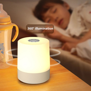 <b>Touch</b> Control LED Night Light Rechargeable USB Bedside <b>Lamp</b> Round Ambient Sleep Light Bedroom Table <b>Lamp</b> - Product Image 2