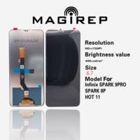 Garantie 1 an Écran tactile LCD 6.6 "pour téléphones mobiles Infinix Hot 11 X662 Tecno Spark 8T