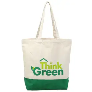 Werbe-benutzer definierte Logo gedruckt Bio-Baumwolle Leinwand Einkaufstaschen mit Schulter Tragegriff