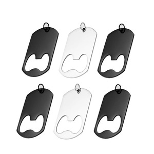Pendentif rectangulaire vierge en acier inoxydable, breloque décapsuleur, bijou de collier style rétro pour accessoires DIY - Product Image 2
